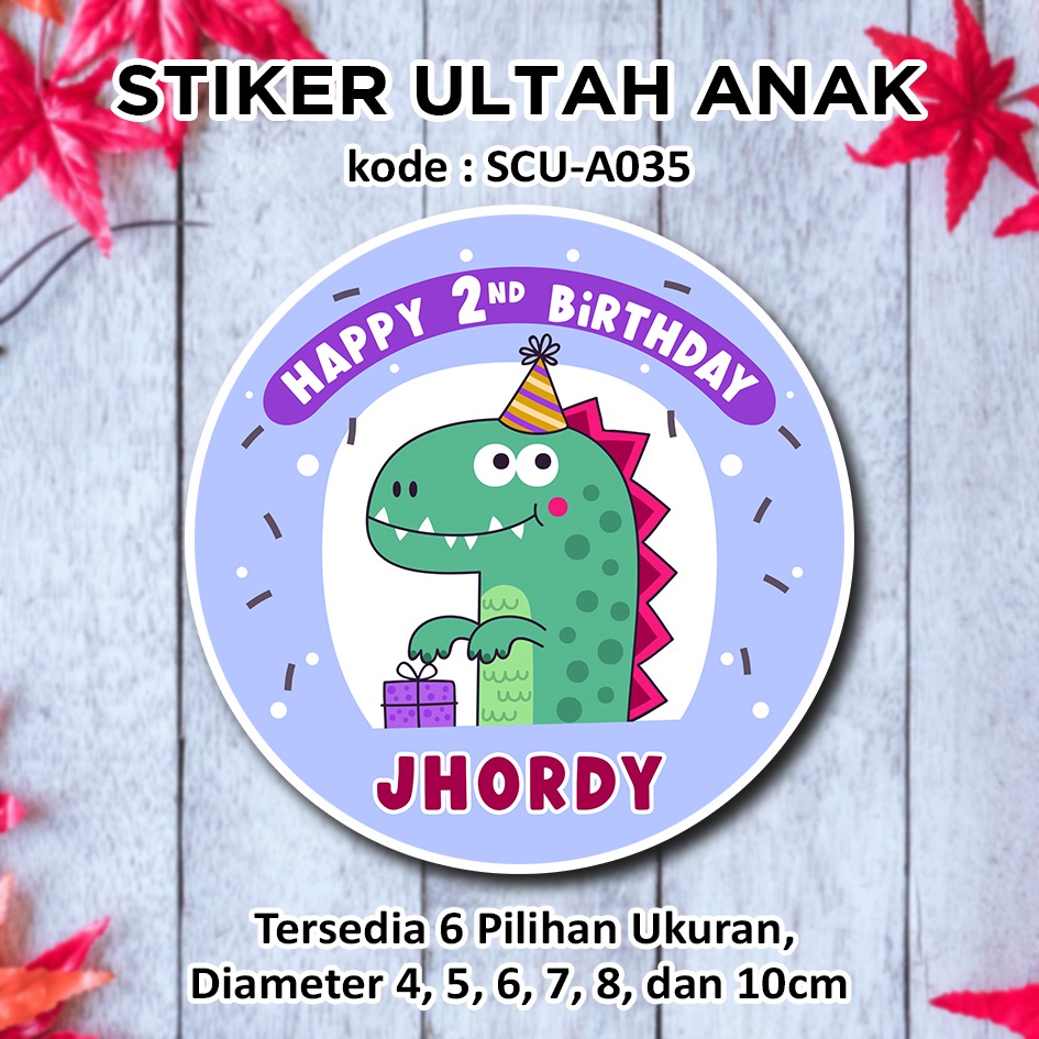 

STIKER ULANG TAHUN ANAK CUTE DINO DINOSAURUS BIRTHDAY STICKER LABEL BINGKISAN SOUVENIR KEMASAN KOTAK NASI BOX KUE MAKANAN TUMPENG MINI KIDS BIRTHDAY SEGEL HAMPERS