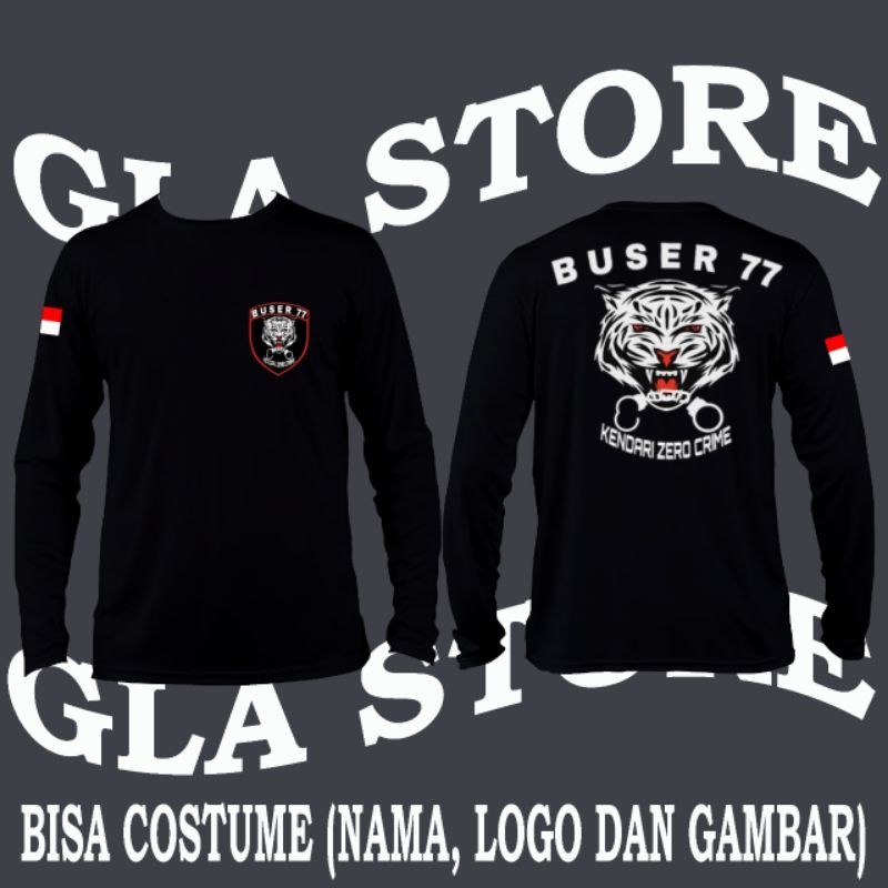 T-SHIRT/KAOS BUSER 77 TANGAN PANJANG | BAJU BUSER KENDARI ZERO CRIME