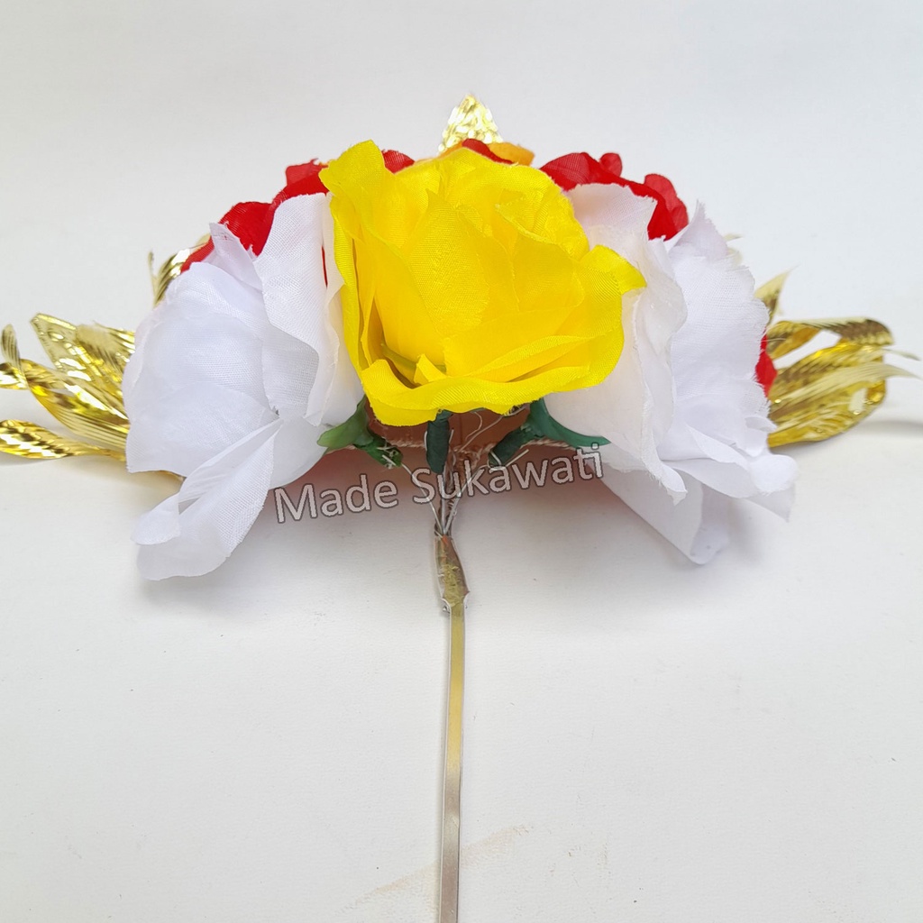 Hiasan Rambut Bunga Gonjer Tari Puspanjali adat Bali Praktis sudah Jadi
