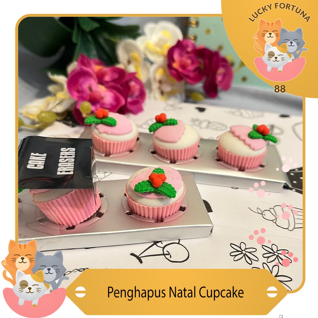 

[Luckyfortuna88] Penghapus bentuk Natal Cupckae Eraser bentuk natal cupcake lucu murahalat tulis sekolah