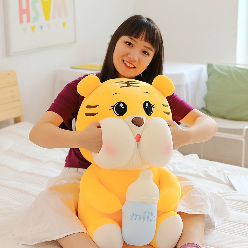 Boneka Kucing Harimau/Boneka Harimau/boneka Tiger pegang dot/lucu MURAH