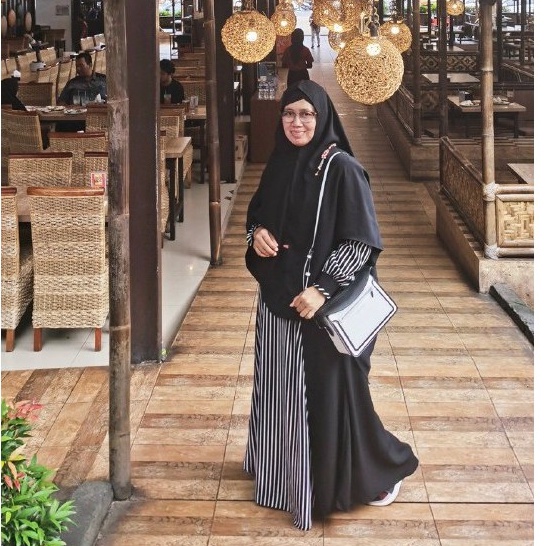 SET GAMIS AULIA TERBARU / MEDINA BLACK STRIPE / SET AULIA