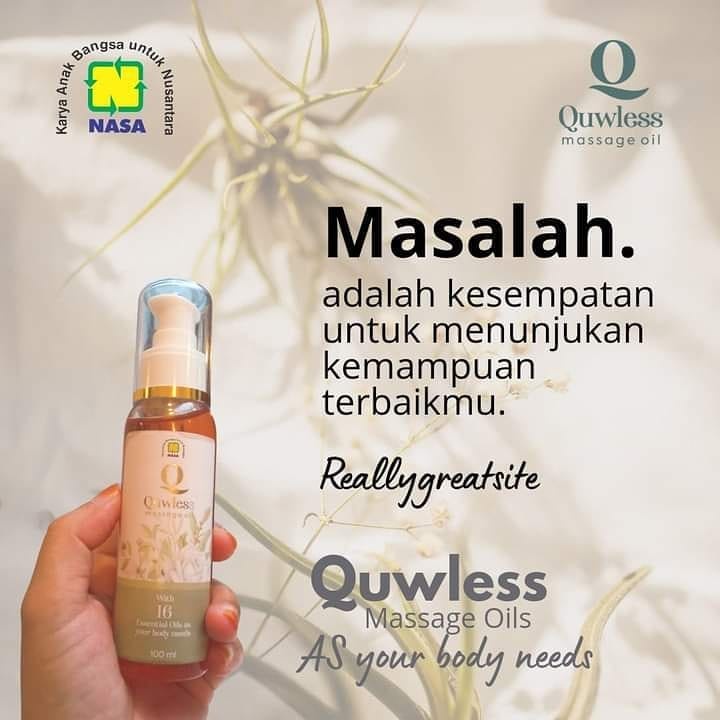 QULMIGO / QUWLESS MASSAGE OIL NASA / MINYAK PIJAT AMPUH UNTUK SIRKULASI DARAH