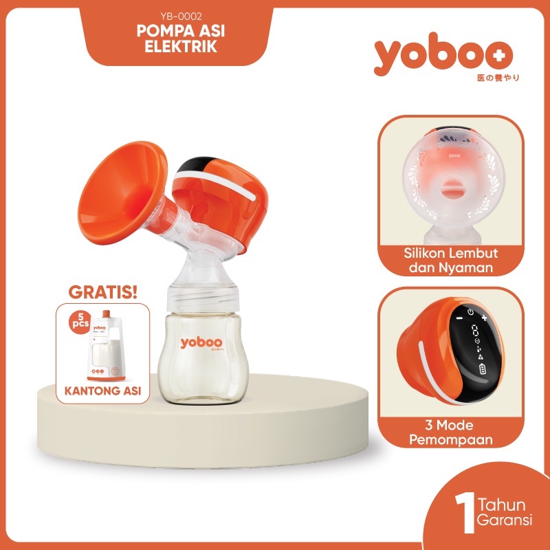 Alat Pompa Asi Elektrik Otomatis/Single Electric Breast Pump Free Bonus 5 Kantong ASI YB-0002 Yoboo