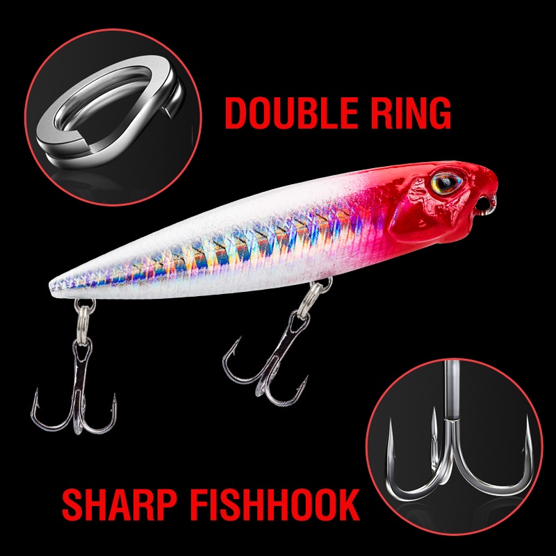 5pcs / Kotak Umpan Pancing Ikan Minnow 7.9 / 6 / 9.4 / 11.8 / 12.5g Bahan Plastik Keras 5 Warna