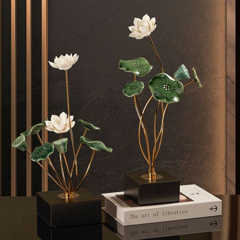 Luxury ornament Bunga teratai/ pajangan meja nordic