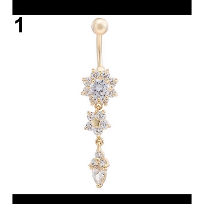 anting belly / anting pusar / piercing belly stainles stell antinkarat dan anti luntur