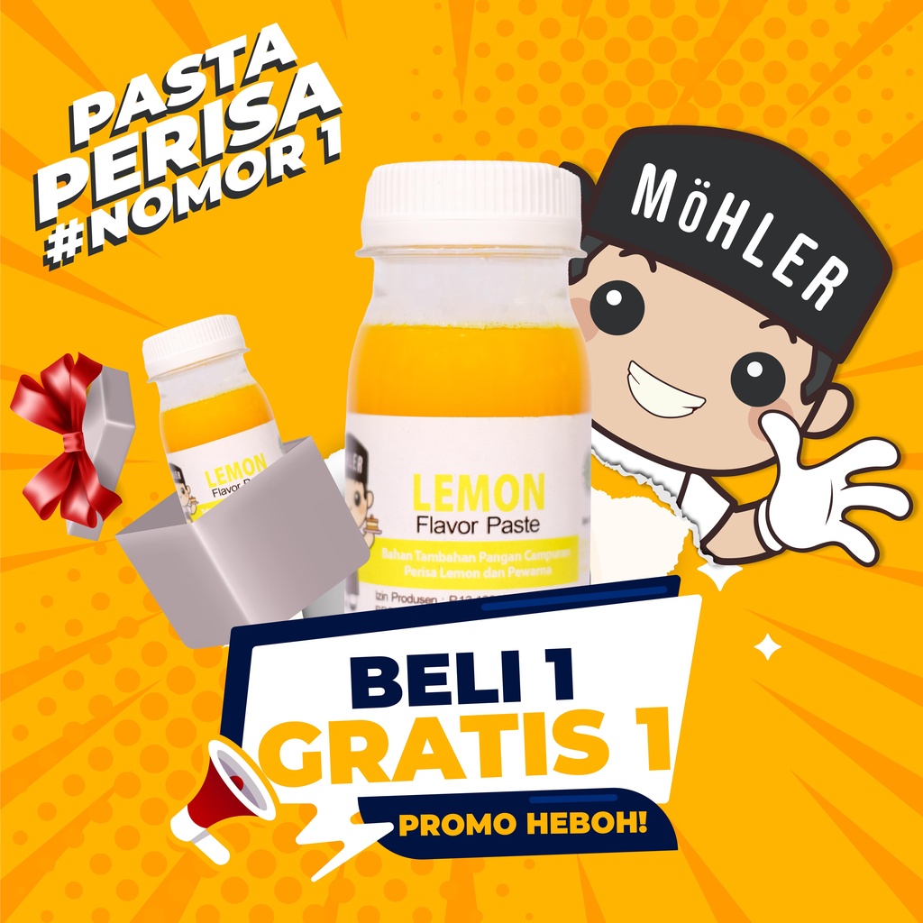 MOHLER Pasta perisa pewarna LEMON (KLIK KOMBO HEMAT UNTUK BELI 1 GRATIS 1)