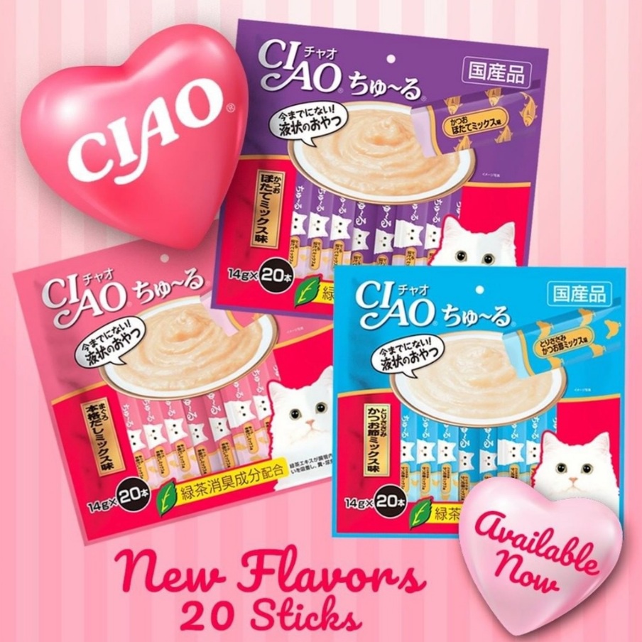 CIAO Chu Ru Mix isi 20pcs / Snack cemilan kucing / Cat liquid treats