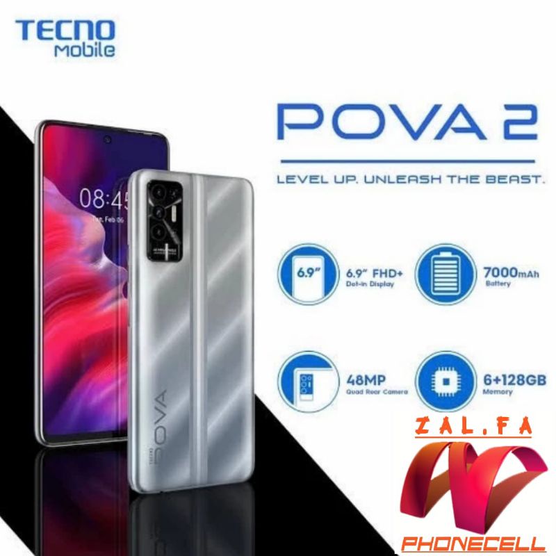 Tecno Pova 2 Ram 6GB Internal 128GB 4G LTE Garansi Resmi Indonesia