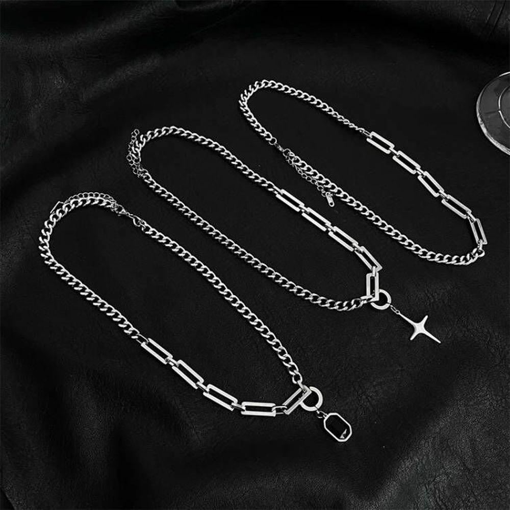 Mxbeauty Kalung Pria Keren Hadiah Teman Untuk Dewasa Punk Splicing Rantai Titanium Steel Woman Necklaces