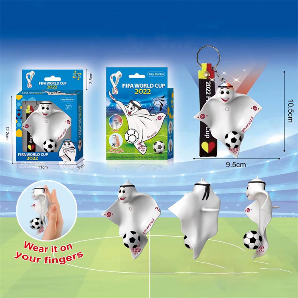 Timekey Gantungan Kunci Desain Maskot Piala Dunia Sepakbola 2022 Dengan Lampu Untuk Pria F8V2