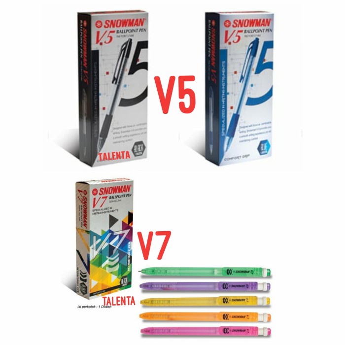

Pulpen / Ballpoint Snowman V5 - V7 (1 Lusin) - V7 Hitam