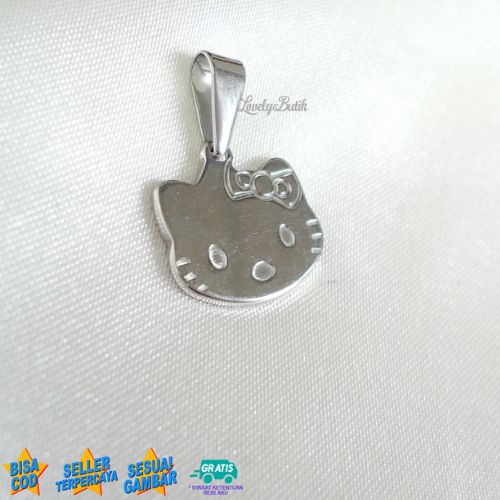 Lovelybutik - Kalung Titanium Anti Karat Cutie Head Kalung Anak Perempuan Ukuran 35 cm dan Liontin Titanium Head BONUS KOTAK PERHIASAN