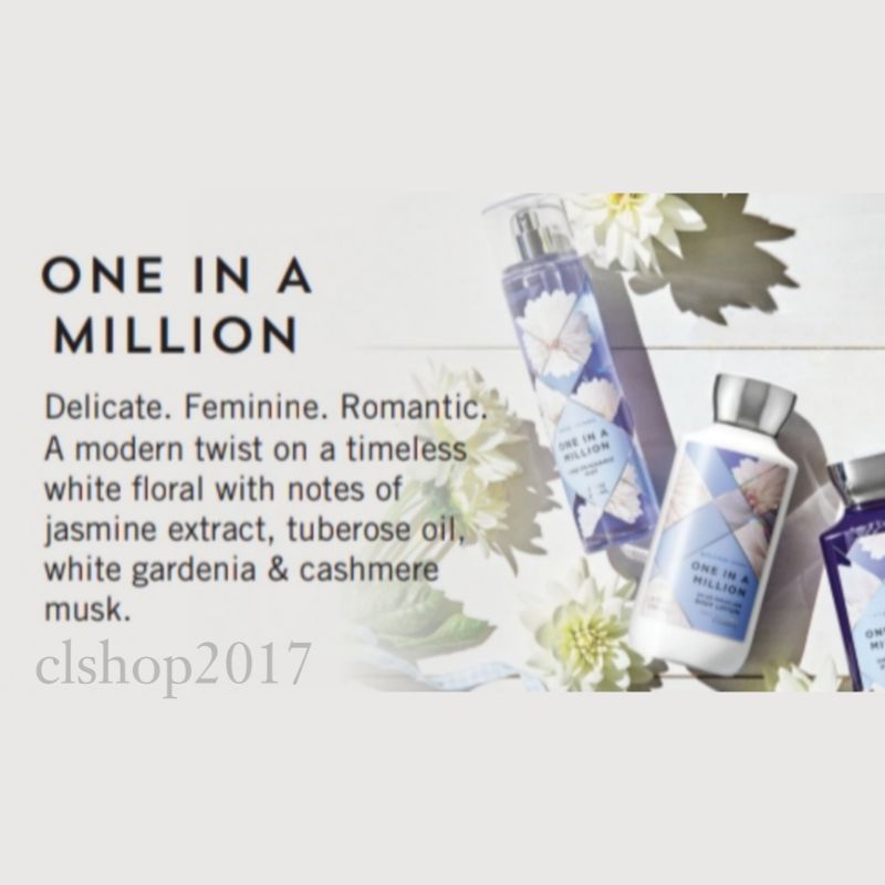 BATH &amp; BODY WORKS BBW ONE IN A MILLION SERIES MIST LOTION SHOWER GEL BODY CREAM HAND CREAM SHOWER GEL BODY CREAM LOTION MIST WASH WALLFLOWER ROOMSPRAY SCENTPORTABLE GENTLE GEL DEEP CLEANSING GENTLE FOAMING CREAMY LUXE