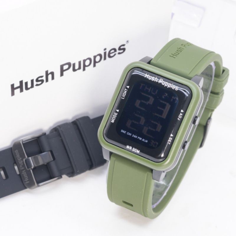 [DGS] Jam tangan Wanita/Pria Hush Puppies Digital Kotak Free box+tali Rubber