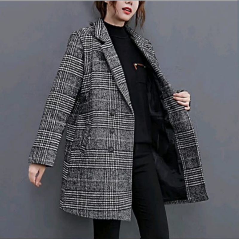 Coat Tartan Tweed Premium