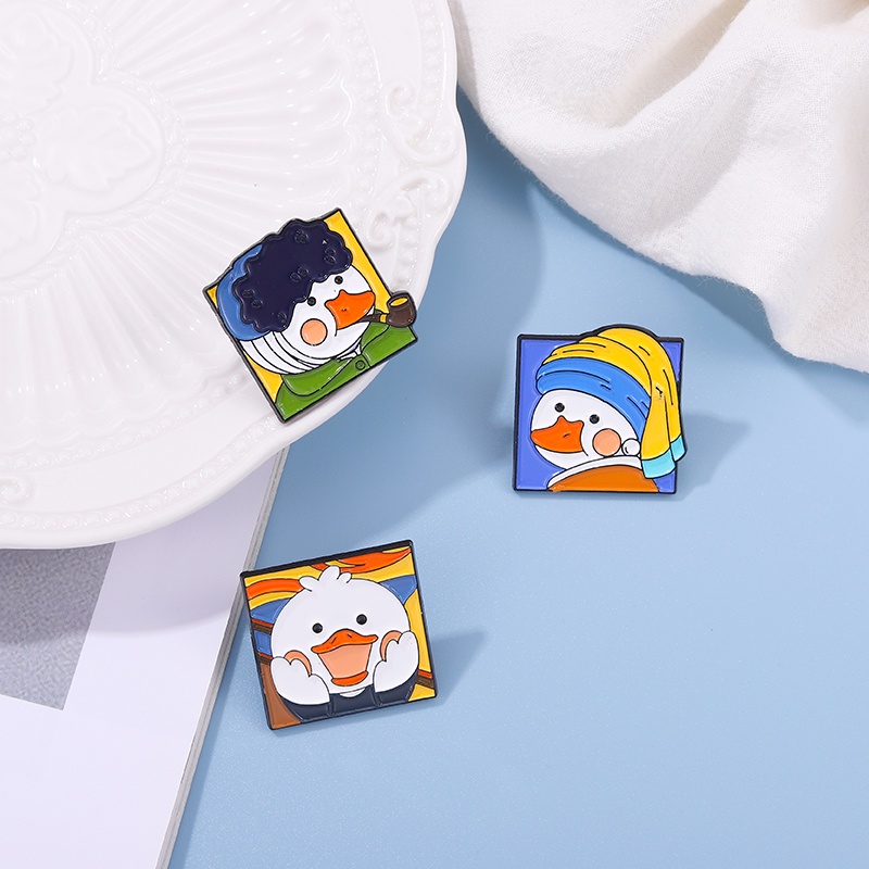 Bros Pin Enamel Desain Kartun Hewan Bebek Lucu Untuk Hadiah