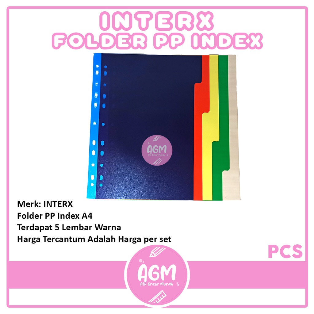

INTERXFOLDER PP Index Divider A4 ( 5 Warna ) - [ SET ]