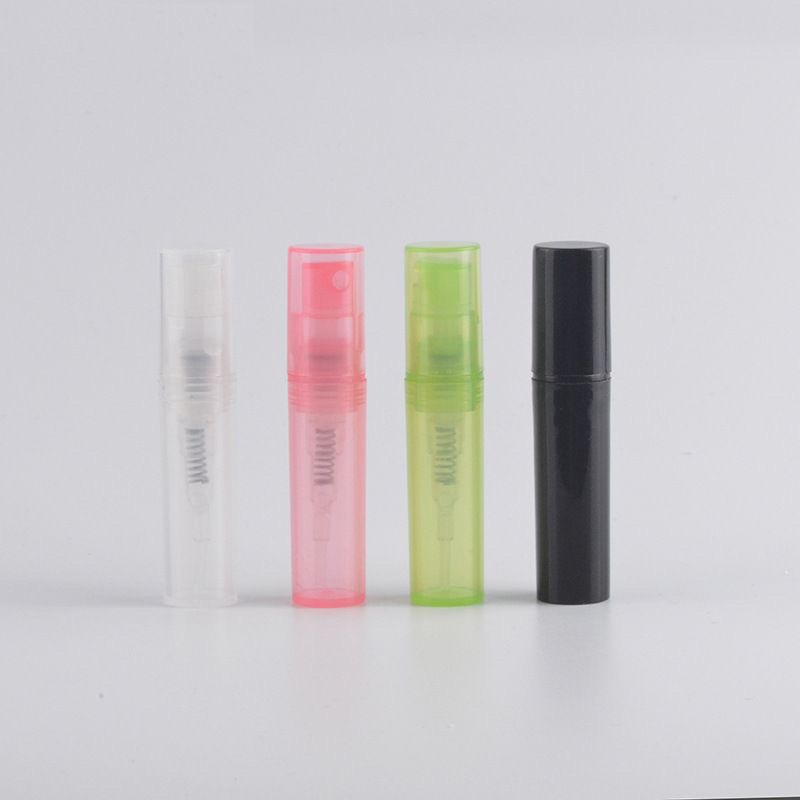 Botol Parfum Spray Plastik 2ml 3ml 5ml / Model Vial Press Pen Putih Transparan / Mini Travel Sample Size