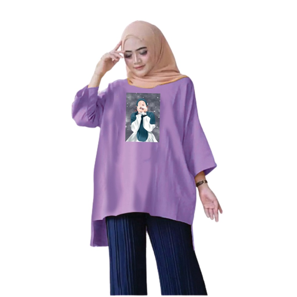 Tunik Hijab Kupu-Kupu/XL 110 - XXL 130/Tunik Jumbo