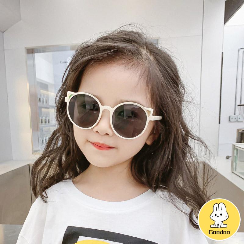 Anak-anak Lucu Bentuk Gadis Fashion Bingkai Bulat Kacamata Perlindungan UV -Doo