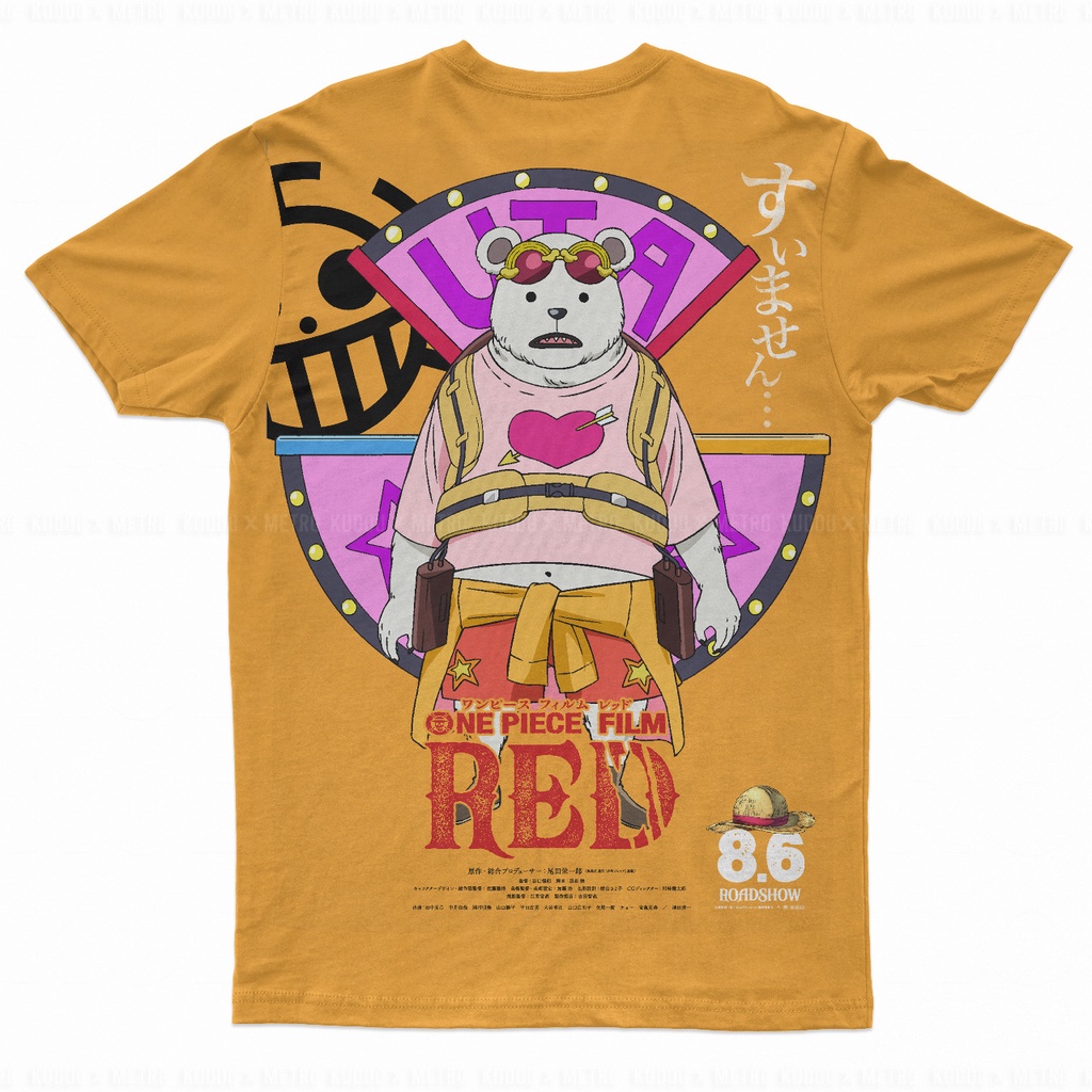 Tshirt Law Kuma Movie Red Fullprint Anime Manga One Piece Premium Unisex