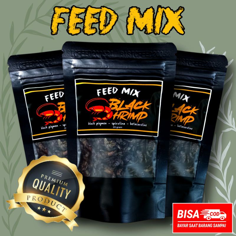 BLACK SHRIMP BLACK SHRIMS feed mix 20gram | makanan ikan channa asiatica | pakan ikan asiatica ws as