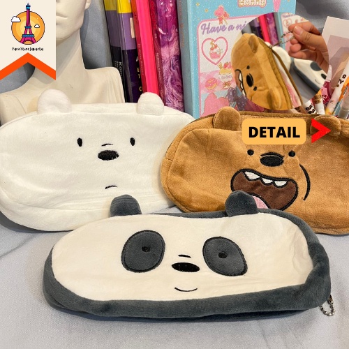 

Kotak Pensil Kain Beludru Suede Beruang We Bare Bear Grizly Ice Bear Panda Tempat Pensil Plushie Lucu Tempat Alat Tulis Pencil Case WBB Fancy Lucu Kekinian Perlengkapan Sekolah Kado Ulang Tahun Ready Grosir