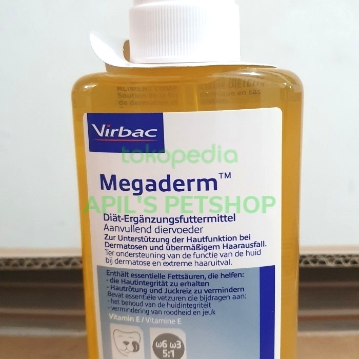 Virbac Megaderm Botol 250 Ml - Vitamin Untuk Bulu Kucing Dan Anjing