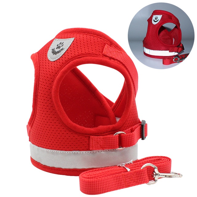 Rompi Harness Dada Bahan Mesh Dengan Tali Traksi Adjustable Untuk Anjing