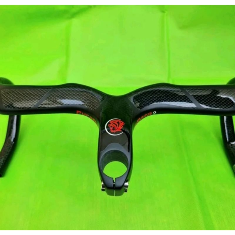 Puraraza Dropbar Carbon Integrated Stem Stang Handlebar Drop bar Sepeda Roadbike