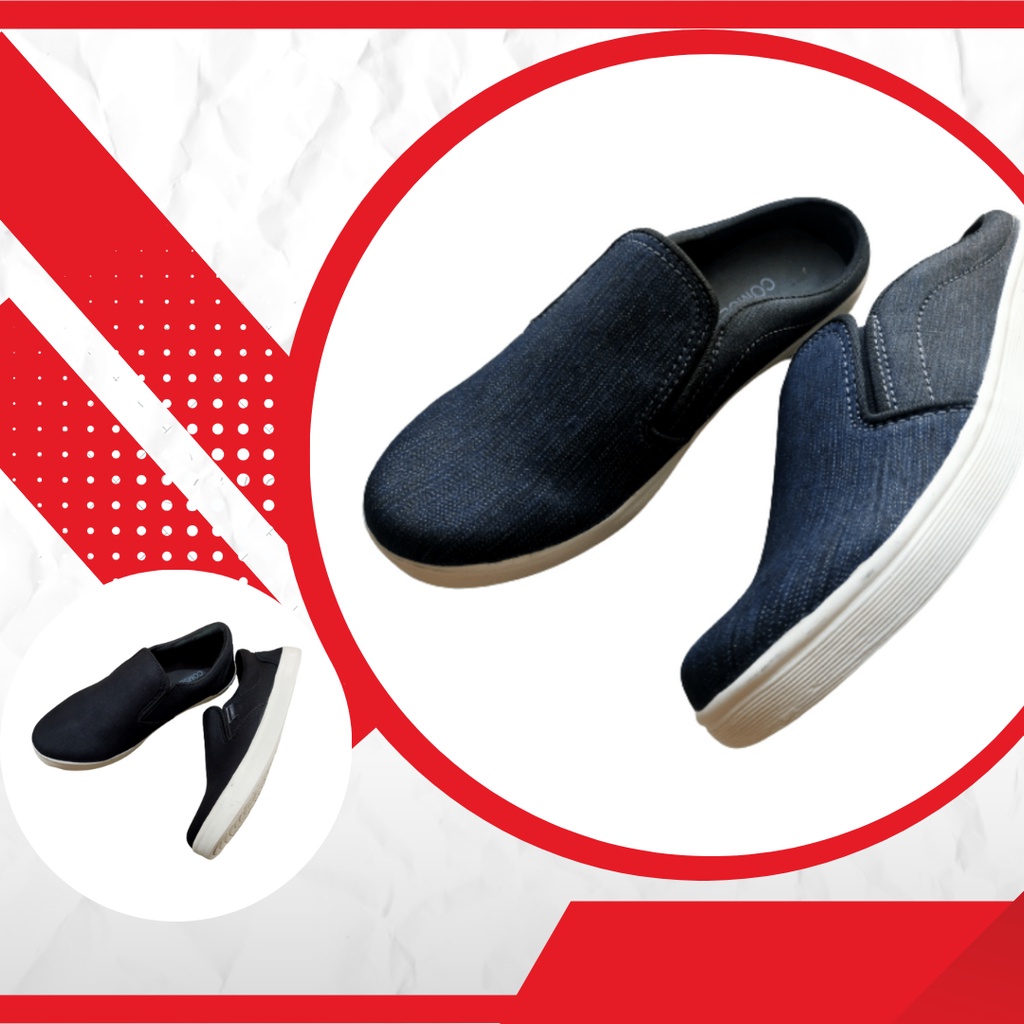 Sandal Selop Pria Dewasa Karet Eva Ringan Hitam dan Levis Comses
