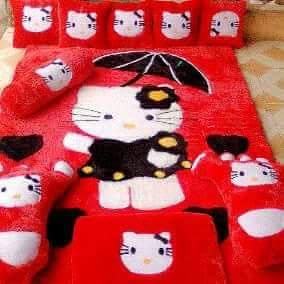 Surpet Bulu lantai Karakter Hello Kitty FULL SET
