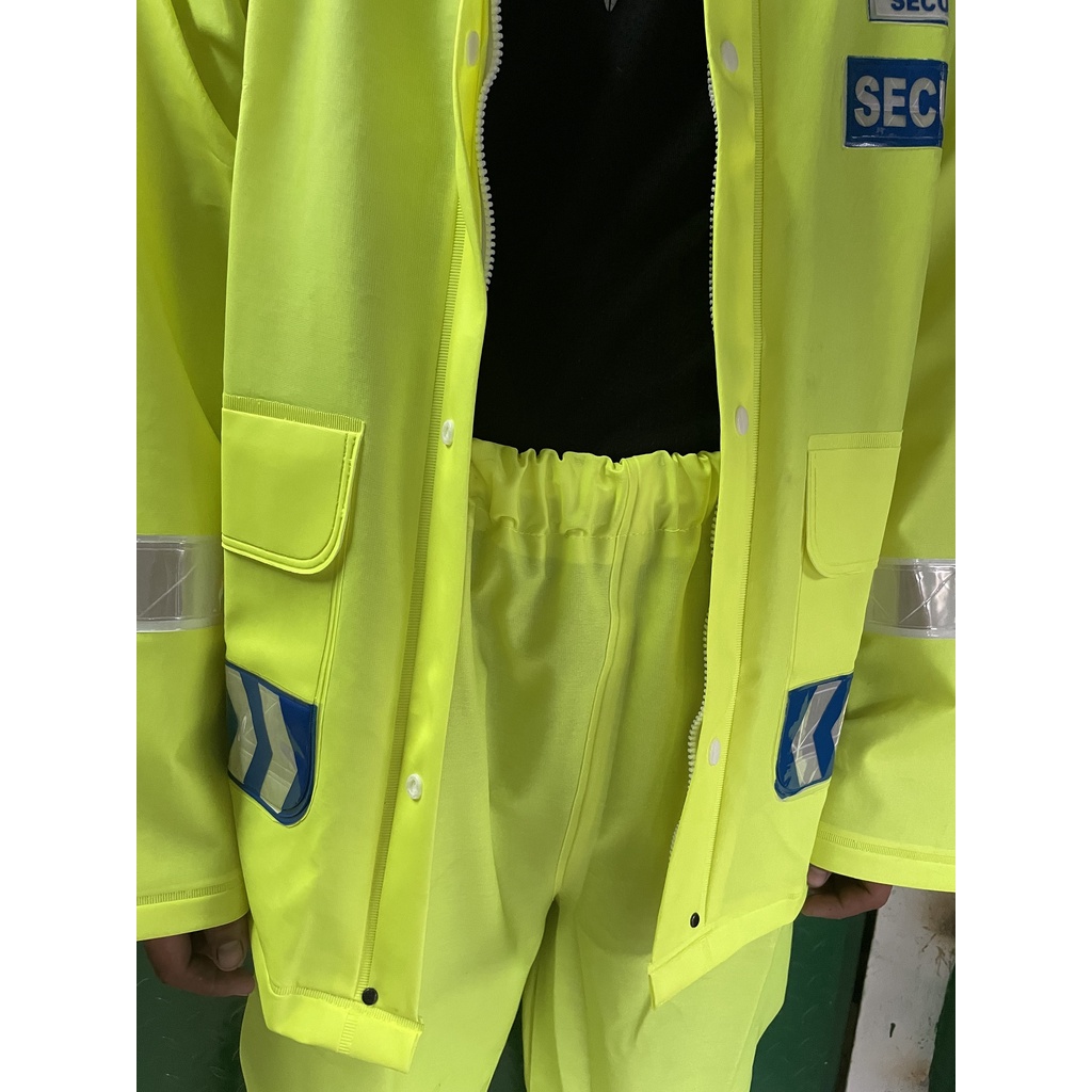 Jas Hujan Security PVC - Jas Hujan PVC Karet Tebal - Jas Hujan Stabilo Jas Hujan Setelan Satpam