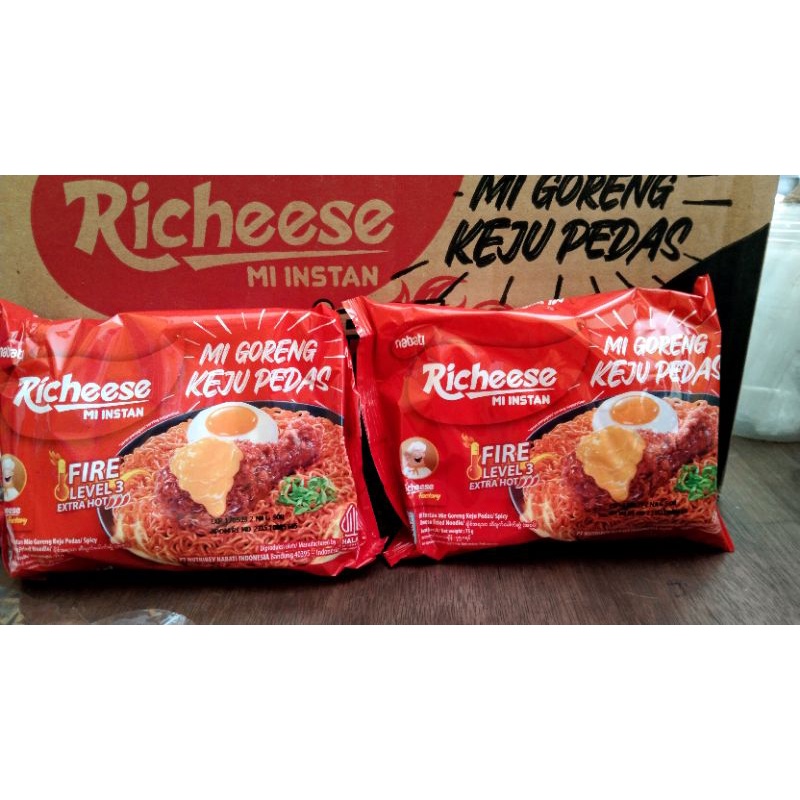 

Mie Goreng Richeese Nabati Keju pedas level 3