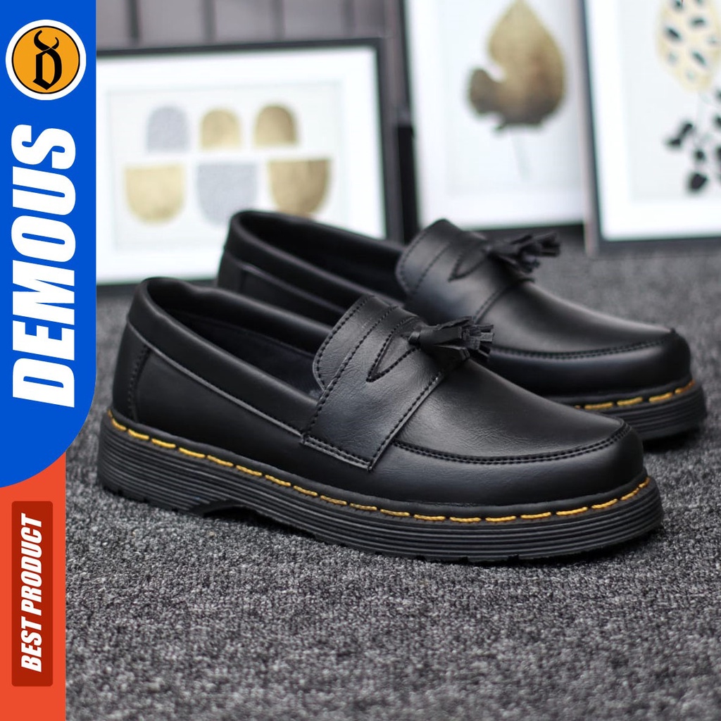 DEMOUS Vegito - Sepatu Pantofel Formal Docmart Kerja Pria