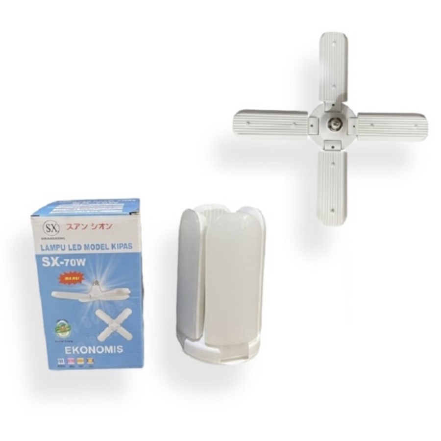 COD LAMPU EMERGENCY SX-70W//LAMPU LED MODEL KIPAS 4 SISI SX-70W