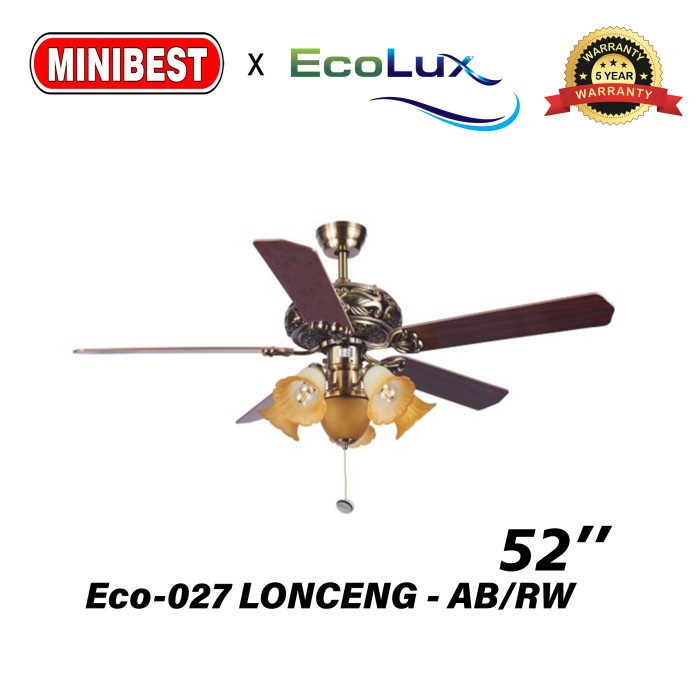 MB Kipas Angin Lampu Classic Gantung Ecolux tipe Eco-027 LONCENG