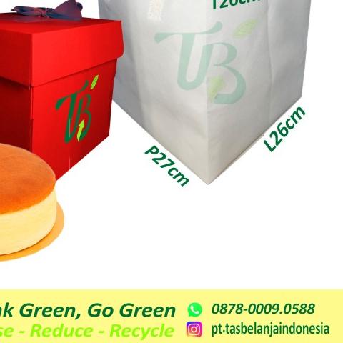 

Tas Spunbond Box Kue / Nasi kotak 26x27cm bukan karuds dus paper bag - Putih