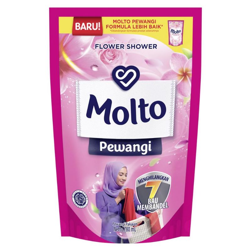 Molto Pelembut dan Pewangi Pakaian Flower Shower 780mL