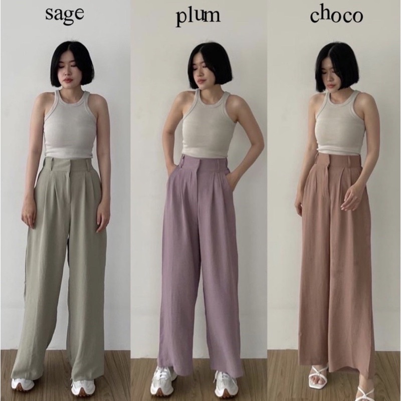 Celana kulot wanita GISEL PANTS kulot crincle premium wanita