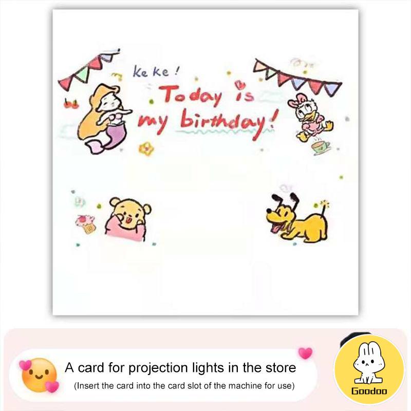 【COD】Happy Birthday Mini Proyektor Selamat Ulang Tahun Lampu Proyeksi Foto Alat Peraga Mini Dekorasi Pesta Gift -Doo