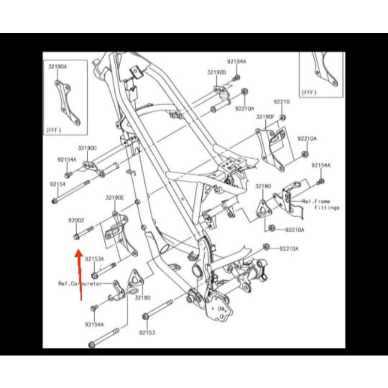 baut breket engine baut breket mesin KLX 150 original