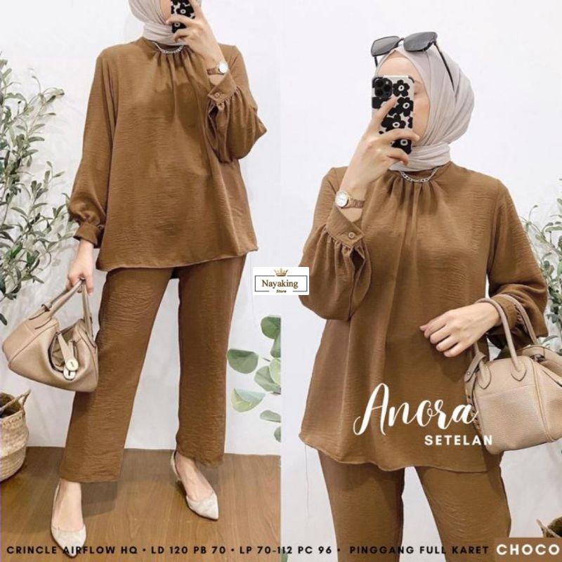 Anora setelan Jumbo Polos Crinkle Airflow