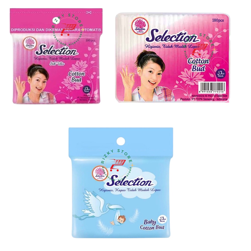 Selection Cotton Bud /Refill 100 pcs/kotak 180 pcs
