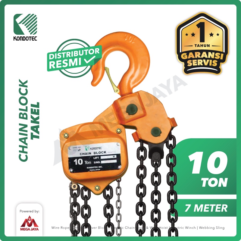 KONDOTEC Chain Block / Takel 10 Ton x 7 Meter