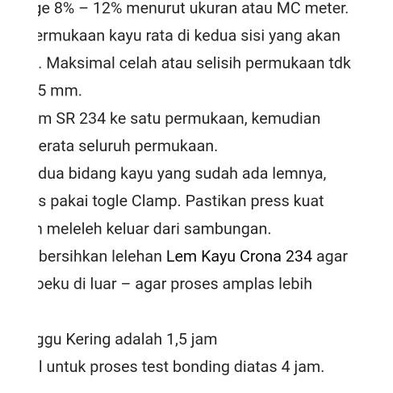 

Lem Crona 234 SR Lem Kayu * ALIPHATIC WOOD GLUE (600 Gr)