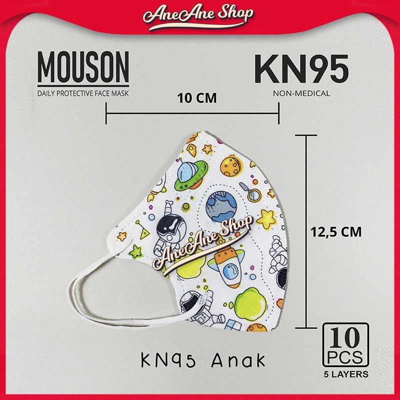 Masker Mouson KN95 Anak 5ply Masker Sekali Pakai Non Medis 5 Ply