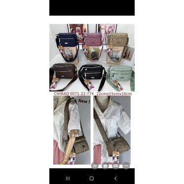 (BISA COD) Tas Slempang Chibao Original import 0071-22-77 Kanvas Tebal